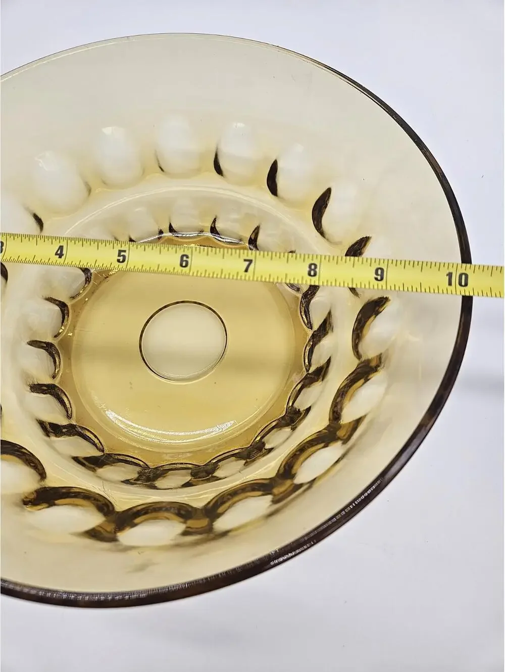 Hazel Atlas Amber Glass Reflection Thumbprint 10